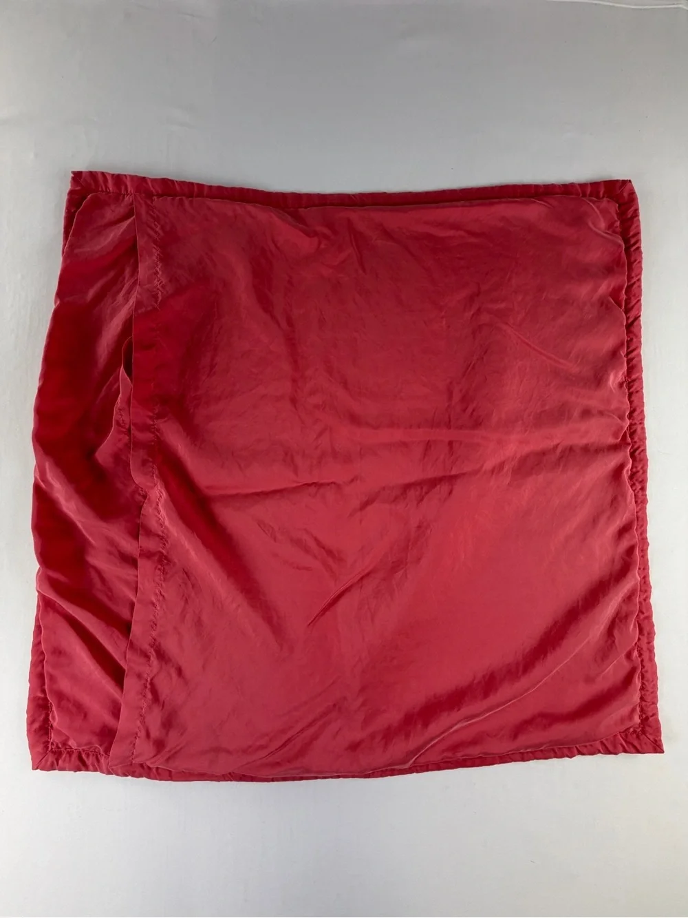 2 - Pair Ann Gish Quilted Euro Pillow Shams in Coral Pink 100% Washable Silk